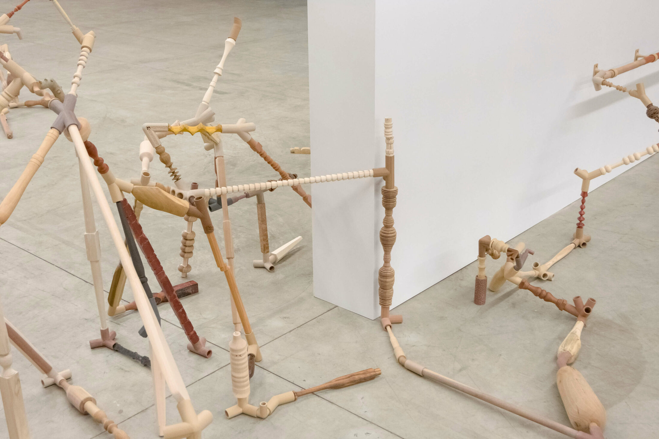 wood, joints, installation, rhizome, flow, 3d prints